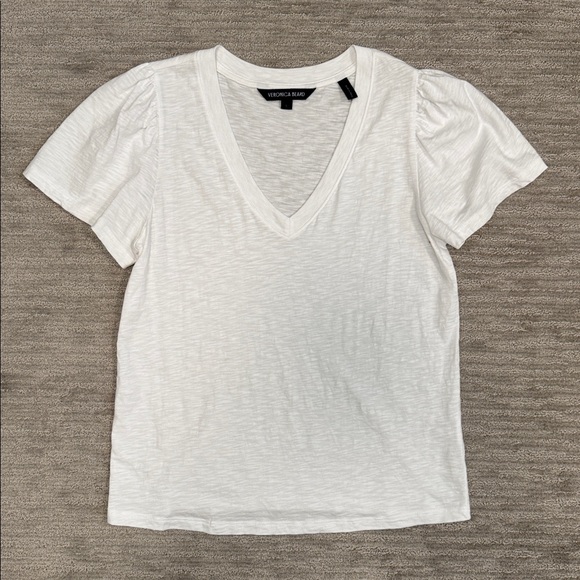 Veronica Beard NWOT Posey V Neck Pima Cotton Slub T Shirt Size Small - Picture 5 of 9